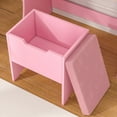 thumbnail image 5 of VECELO Vanity Set with Stool, Makeup Vanity Table with Mirror & Lights, Vanity Desk with Power Outlets & Storage Drawer, for Bedroom, Pink, 5 of 9