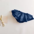 thumbnail image 5 of HVOBTTY Toddler Pleated Mini Skirts Pants, Kid's Birthday Short Skirt, Kids Girls Casual Linen Outdoor Wear Tiered Puff Skirt Pant Dark Blue, 5-6 Years, 5 of 5