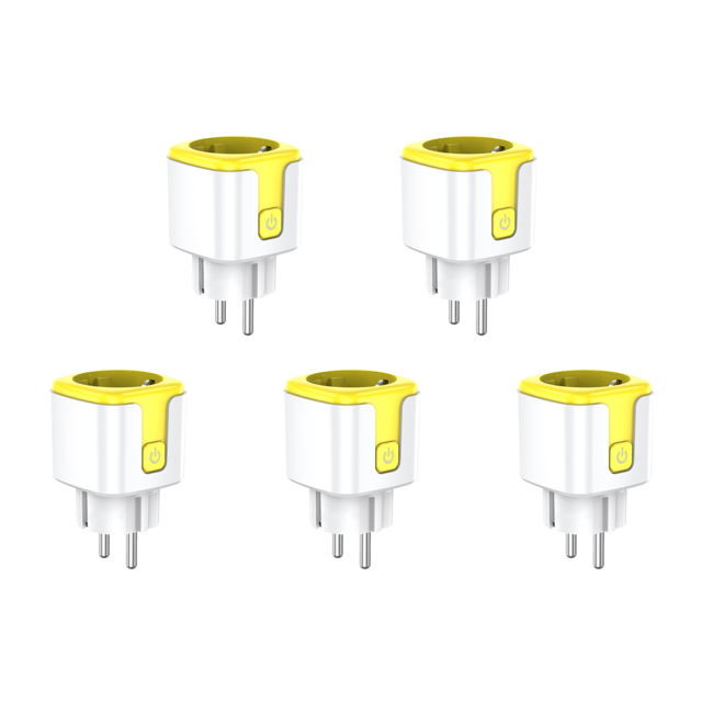 Enchufe Inteligente WIFI 20A con Monitor de Potencia Enchufe UE Control Inteligente Amarillo