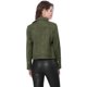thumbnail image 5 of Chaquecorde mujer Soft Moto Zip Up Pockets Chaquetas de motociclisde gamusintétiVerde oliS, 5 of 6