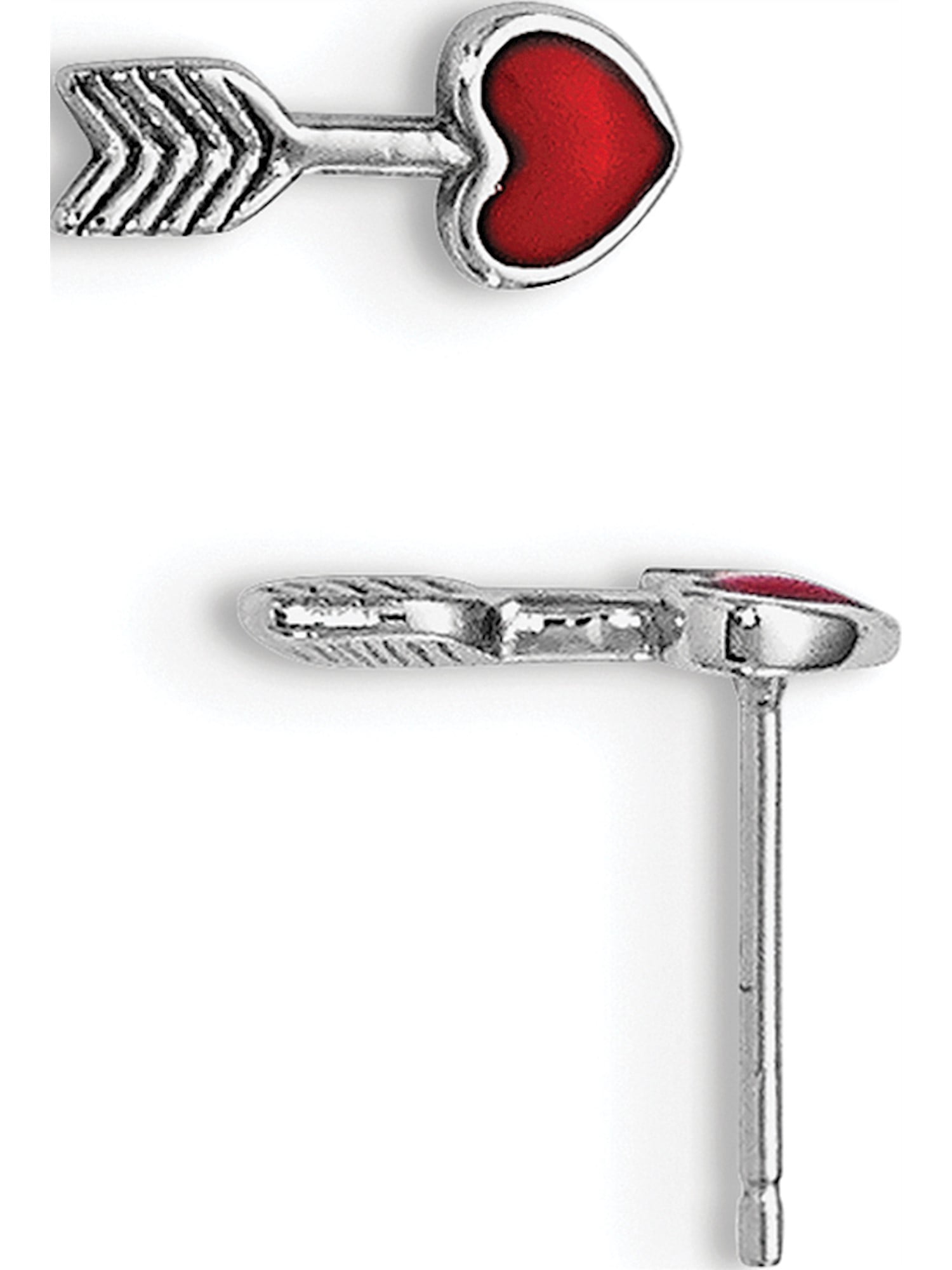 Sterling Silver Rhodium-plated Madi K Enamel Arrow Post Earrings