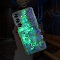thumbnail image 2 of Compatible with Samsung Galaxy S24 Plus Case Oil Painting Flower Case Glow in The Dark Liquid Fluorescent Floating Floral Case Women Girly Light up Case Soft TPU Luminous Phone Cover, Purple, 2 of 7