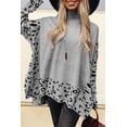 thumbnail image 2 of Women's Gray Leopard High Neck Oversized Side Slit Sweater - [ZhiHiMeRi] | (US 18-20)2XL, 2 of 6
