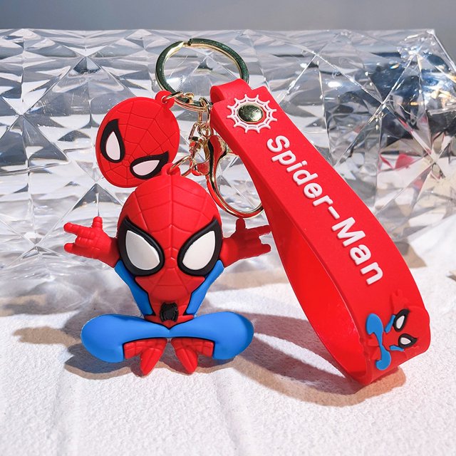 Vengadores dibujos animados capitán Spider Man llavero de silicona Ironman Hulk Deadpool muñeca llavero bolsa accesorios llavero de coche xuanjing unisex
