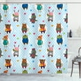 thumbnail image 1 of Ambesonne Cartoon Shower Curtain, Animals Winter Clothing, 69"Wx84"L, Multicolor, 1 of 3