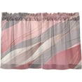 thumbnail image 2 of Rose Gold Texture Half Window Tier Curtains 36 Inch Blackout Thermal Insulating Kitchen Linen Tier Curtains for Kitchen, Bathroom, Cafe Home Decor, 2 of 7