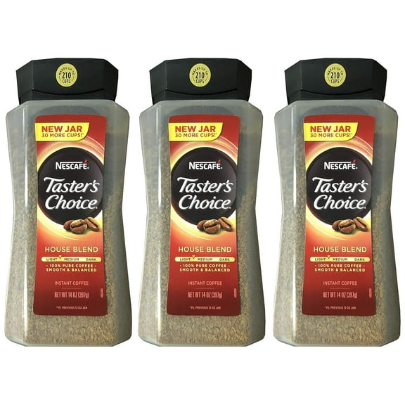 Taster's Choice Original Gourmet Instant Coffee 14 Oz, Pack of 3