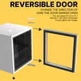 thumbnail image 6 of Husky Premium 46L Refrigerator 1.6 Cu. feet Reversible Glass Door Countertop  Mini Fridge 16.9 in White, New, 6 of 11