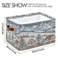 thumbnail image 4 of Yayeee 2 Pack Canvas Storage Basket with Handles for Shelves Fabric Bins Closet Organizer, Blue Snowy Mountain, 4 of 8