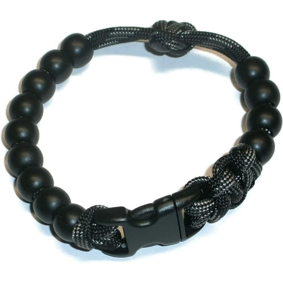 RedVex Pace Counter Bead Bracelet - Choose Your Color and Size (Black and Gray - 10-inch)