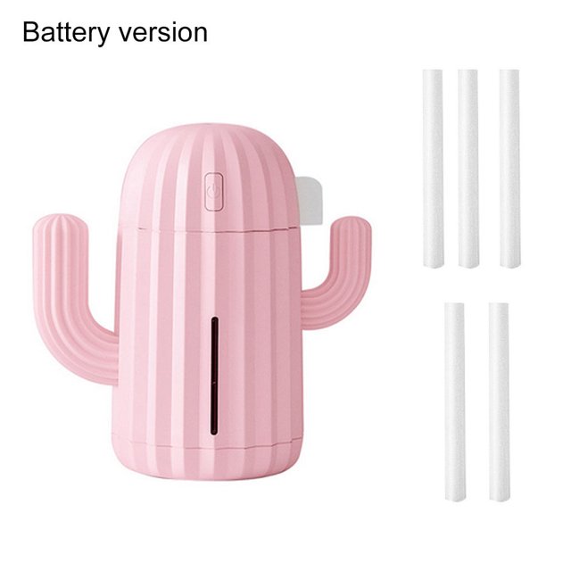 VONKY Humidifier LED 340ml Mini Humidifier Timing Decoration Air Diffuser for Home Office, Pink, Battery