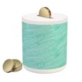thumbnail image 1 of Teal Piggy Bank, Abstract Design Leaves Plants Wavy Tangled Pattern Doodle Style Monochromic Art Print, Ceramic Coin Bank Money Box for Cash Saving, 3.6" X 3.2", Green, by Ambesonne, 1 of 4