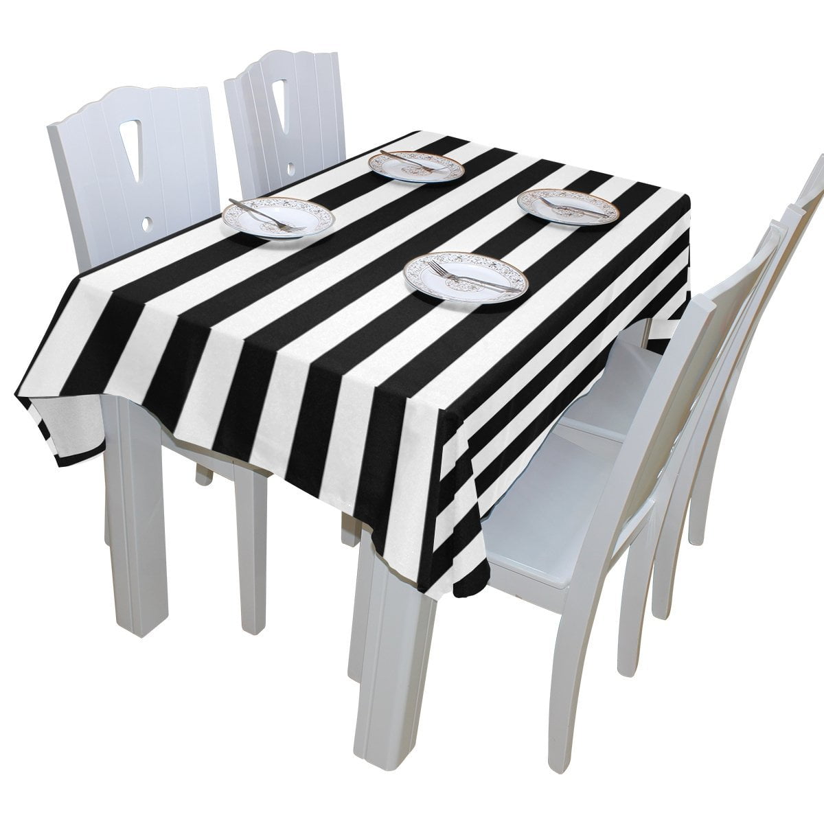 Excelent black and white striped tablecloth walmart Popcreation Black And White Stripes Tablecloth 60x84 Inches Walmart Com