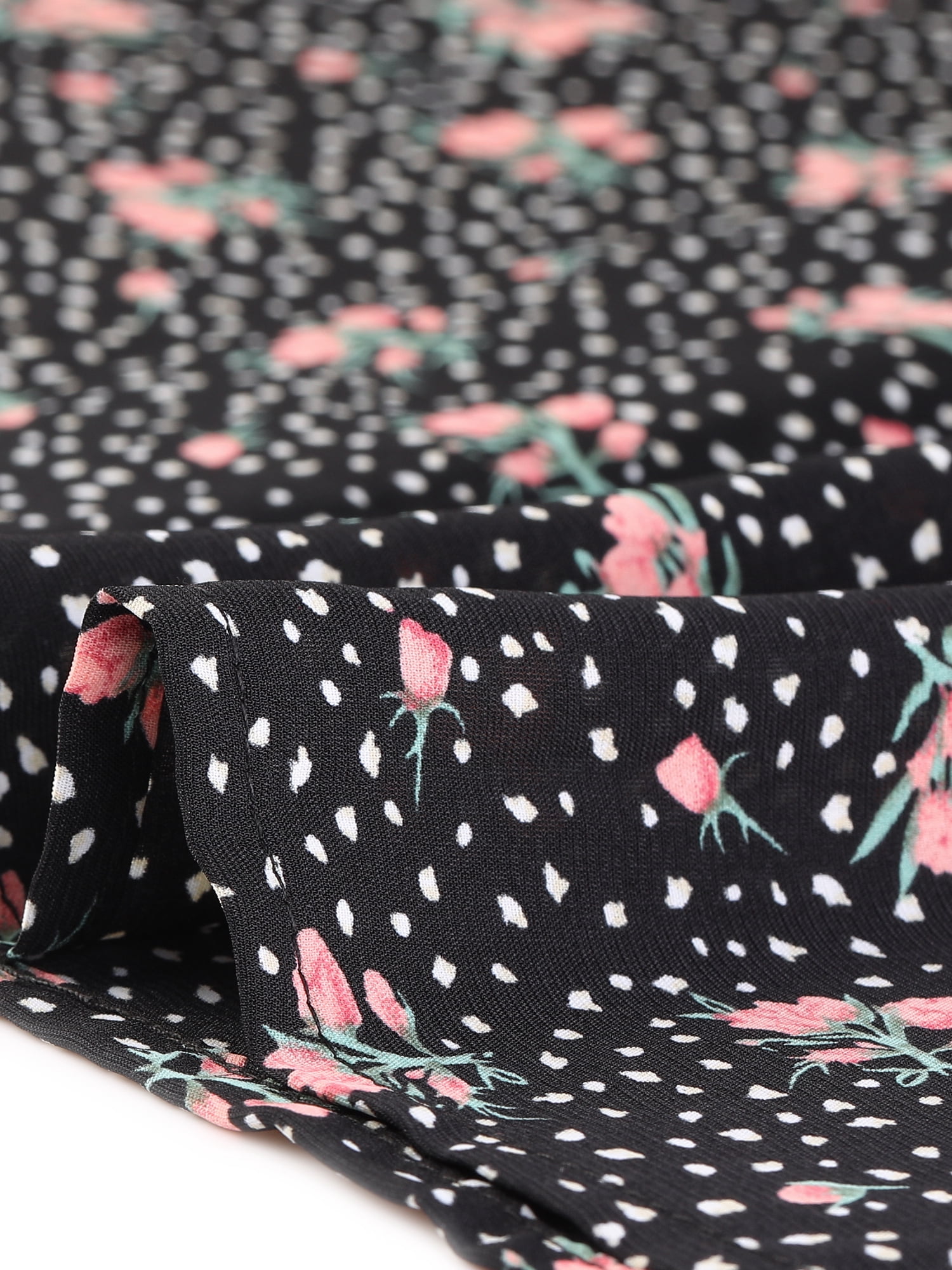 DARING DIVA Women's Valentine Long Sleeve Printed Button Down Tops XL Black Floral