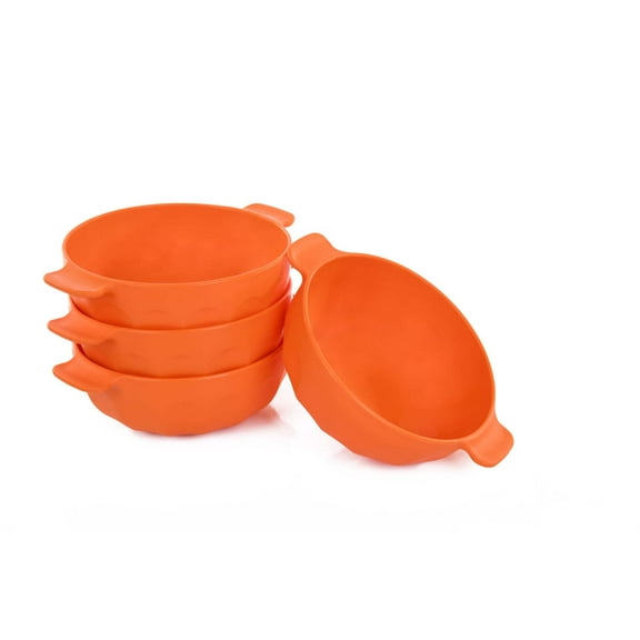 Mintra Home Unbreakable Plastic Bowl - Bowl with Two Handles 4 Pack