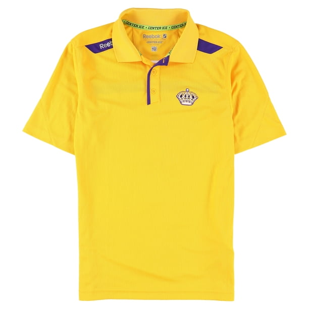 Reebok Mens LA Kings Rugby Polo Shirt yellow M