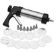 thumbnail image 1 of Kit de pistola de acero inoxidable para prensa de galletas, 13 discos con diseño de galletas, decoración de pasteles y magdalenas, 8 puntas intercambiables para glaseado Xemadio SNFLD1408, 1 of 7
