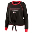 thumbnail image 2 of Women's WEAR by Erin Andrews Black Kansas City Chiefs Tie-Front Long Sleeve T-Shirt, 2 of 4