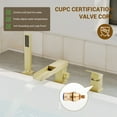 thumbnail image 5 of CASAINC Single Handle Roman Bathroom Tub Faucet with Handheld Sprayer, Brushed Gold, 5 of 6