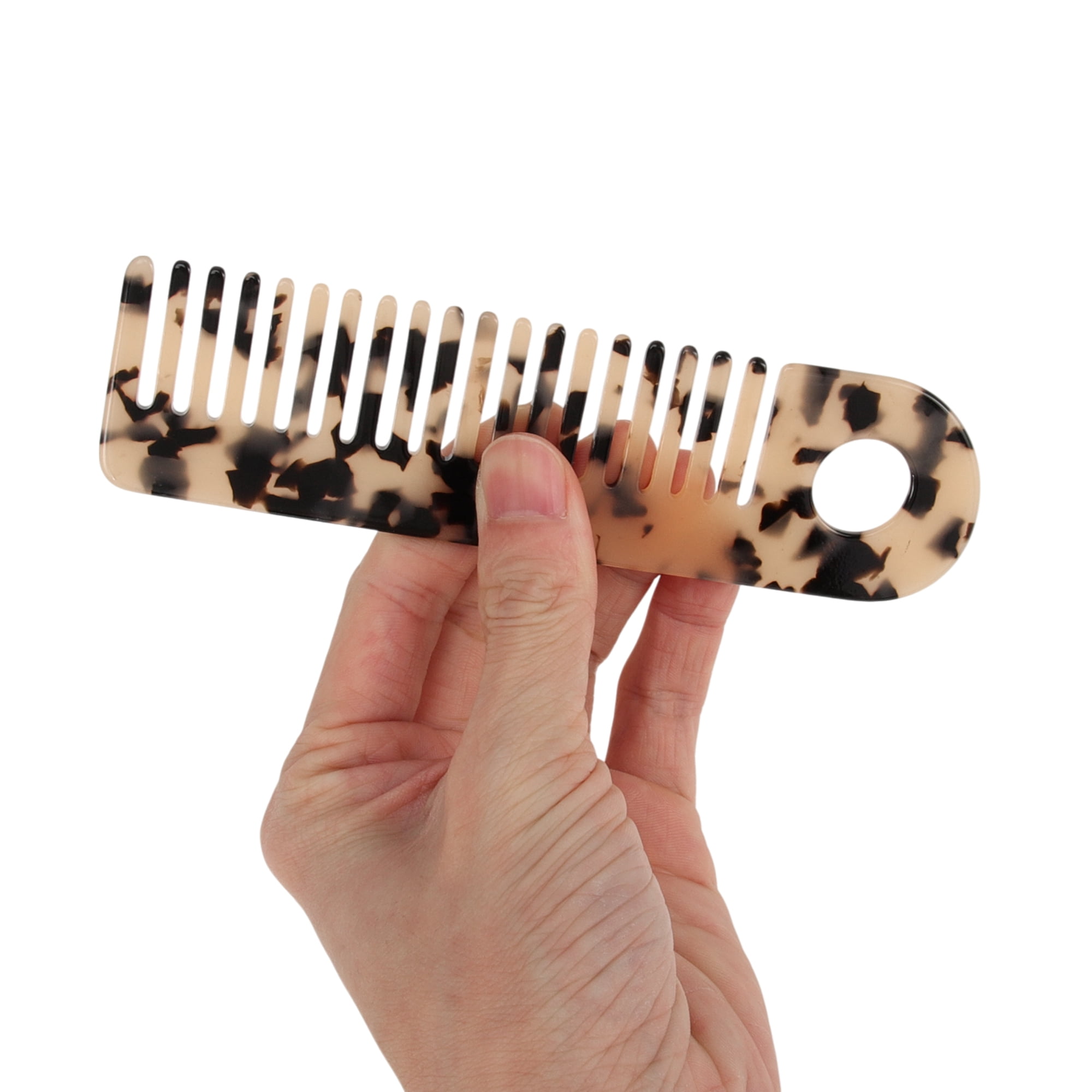 Unique Bargains 1 Pc Exquisite Marble Pattern Hair Comb for All Hair Types Light Brown