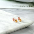 thumbnail image 4 of Gem Stone King 1.68 Ct 7x5mm Yellow Citrine 18K Rose Gold Plated Silver Stud Earrings, 4 of 4