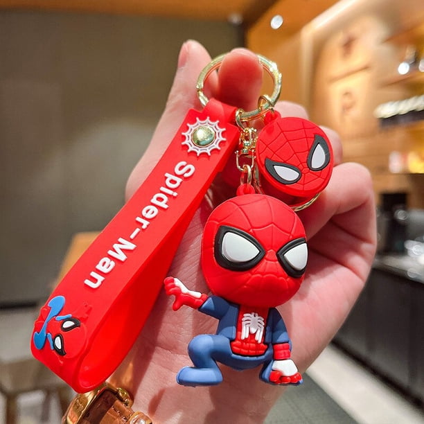 Figuras de acción de los vengadores, llaveros de Marvel, Spiderman, Capitán América, bolsa, llavero colgante, regalos de cumpleaños