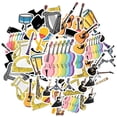 thumbnail image 2 of 35pcs-50pcs Colorful Musical Stickers Cartoon Instrument Decals Guitar Stickers for Laptops Suitcases Phones, 2 of 9