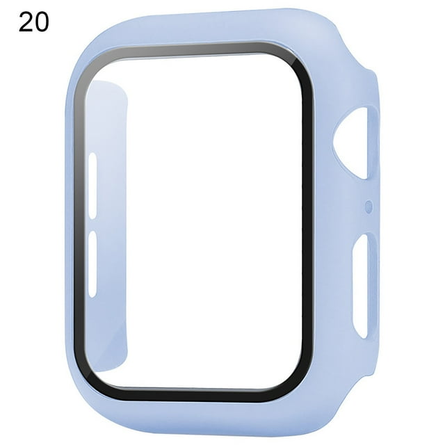 Flmtop 1 Pce Protecteur d'Écran de Montre avec Protection Globale à 360° Anti-Rayures Étuis de Montre Intelligente PC Verre Trempé Protecteur d'Écran de Montre Housse de Protection Confortable Compatible avec Apple Watch 6/Se
