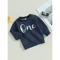 thumbnail image 4 of Musuos Baby Boy Sweatshirt 12 18M Long Sleeve Letter Print Pullovers Autumn Tops for Toddler Cute Birthday Clothes, 4 of 9