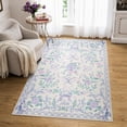 thumbnail image 3 of Lahome Washable 3'x5' Floral Bow Area Rug, Purple Rugs for Nursery Living Room, Soft Ultra-Thin Non-Slip Carpet for Girls Bedroom Entryway Playroom, Purple, 3 of 9