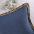 thumbnail image 4 of Phantoscope Farmhouse Burlap Linen Tailored Edge Series Decorative Throw Pillow, 20" x 20", Blue, 1 Pack, 4 of 5