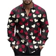 thumbnail image 4 of IWRICH Men's Button down Valentine's Day Shirt Fahsion Formal Casual Shirt Blouse Long Sleeve Slim Fit Business Shirts 08-Black L, 4 of 4