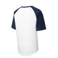 thumbnail image 6 of Sport-Tek Short Sleeve Colorblock Raglan Jersey T201 - White/ Navy - S, 6 of 6