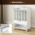 thumbnail image 3 of Gymax Record Player Stand on Wheels w/ Pull-out Drawer & Open Shelf Lockable Wheels White, 3 of 10
