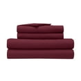 thumbnail image 6 of Serta Simply Clean 3-Piece Antimicrobial Solid Bed Sheet Set, Twin-XL, Burgundy, 6 of 10