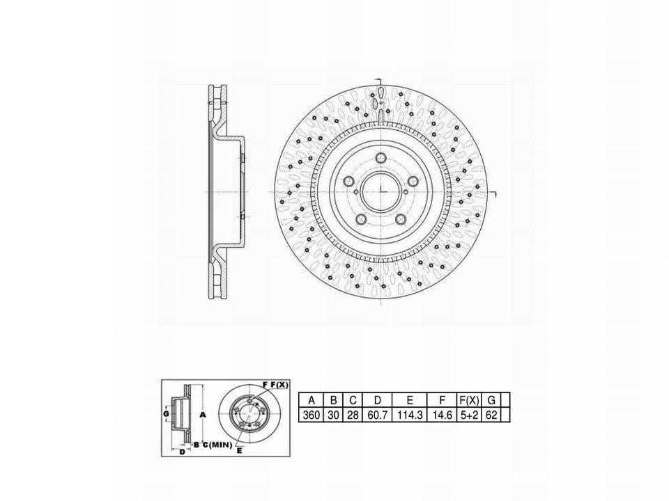UltraHC Coated High Carbon Brake Rotor, Front UR006021, Lexus IS F 2014-2008