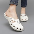 thumbnail image 2 of Women Rhinestone Flat Sandals EVA Garden Sandals Summer Shoes Lightweight, 2 of 8