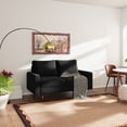 thumbnail image 5 of Pemberly Row 58" Upholstered Velvet Loveseat with Square Arms in Black, 5 of 18