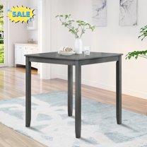 Tcbosik 34.5" Square Dining Table, Kitchen Table for Small Space, Farmhouse Writing Table for Home Office, Living Room, Easy Assembly, Gray