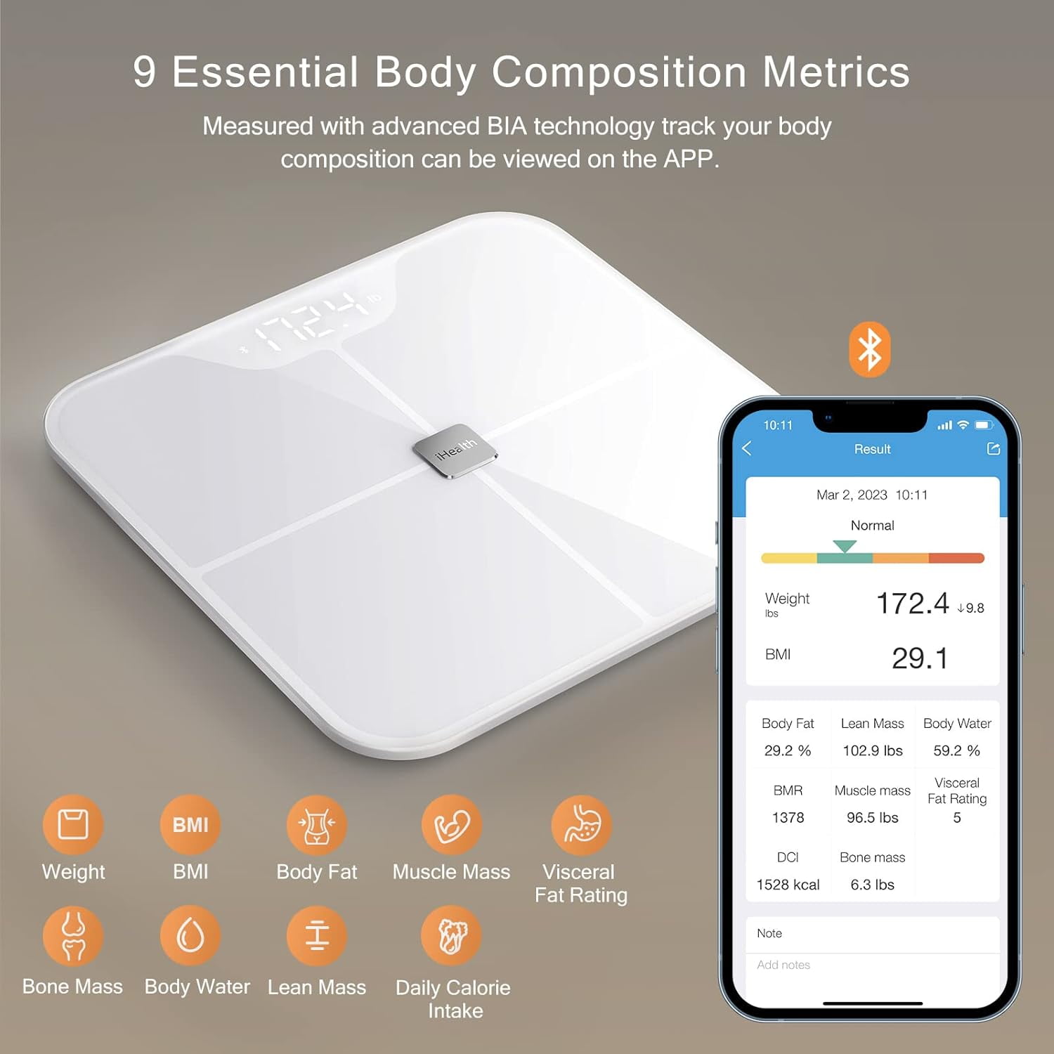 iHealth Nexus Smart Digital Bathroom Scale, 400 lbs Capacity