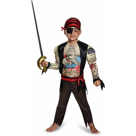 Disguise Pirate Toddler Muscle Halloween Dress Up / Role Play Costume