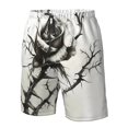 thumbnail image 4 of Balery Black And White Rose Traje de Baño Estilo Hawaiano para Hombre, Shorts de Secado Rápido con Bolsillos-X-Large, 4 of 6