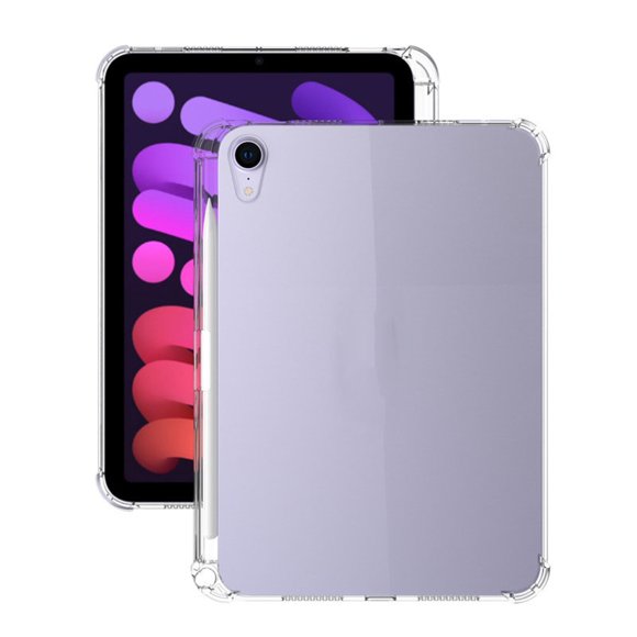WIFKLSIIPG Suitable for Mini6 Sixth-generation Protective Shell with Right Pen Slot TPU Silicone Protection Transparent Four-corner Anti-fall Protective Cover