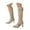 Khaki, variant on Knee High Boots for Women Wide Calf Slouchy Tall Boot Kitten High Pointed Toe Side Zipper Winter Fashion