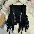 thumbnail image 2 of RMGVDSD Womens Western Tassels Vest Tops Sleeveless Fringe Open Front Vest Cowgir Jacket Cardigan Cover Up Casual Boho Style Trendy Outfit Soft Shirts Clothes, 2 of 4