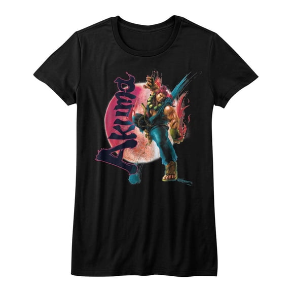 Street Fighter Akuma Black Junior Women's T-Shirt