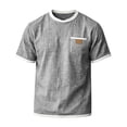 thumbnail image 7 of CCRFTGI Mens Shirts Big and Tall Short Sleeve Crew Neck T-Shirts Summer Athletic Lightweight Tee Shirts for Men with Pocket Gray L, 7 of 7