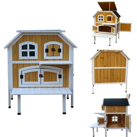 Zimtown 2 Level Large Wooden Cat Homes Cottage Elevated Indoor Zimtown 2 Level Large Wooden Cat Homes Cottage Elevated Indoor Outdoor Pet House Shelter