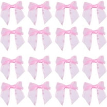 30Pcs Twist Tie Bows Pink Satin Ribbon Bows Pre-Tied Gift Bows Premade Bows for DIY Treat Bags Bows for DIY Tying Up Packages Gift Wrapping