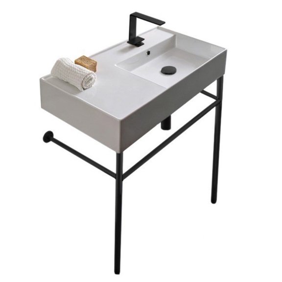 Nameeks Scarabeo 5118-Con-One Hole Scarabeo Teorema 2.0 32" Rectangular Ceramic Console